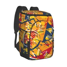 Picnic Cooler Backpack Pineapples Urban Geometric Waterproof Thermo Bag Refrigerator Fresh Keeping Thermal Insulated Bag