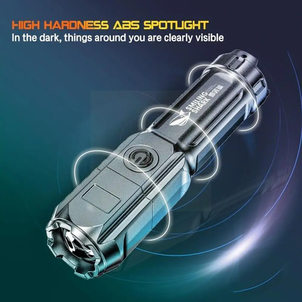 

Outdoor Camping Flashlight (built-in Battery) USB Rechargeable,Powerful Light Zoom,Tactical Flashlights,Portable Flashlight K1R5