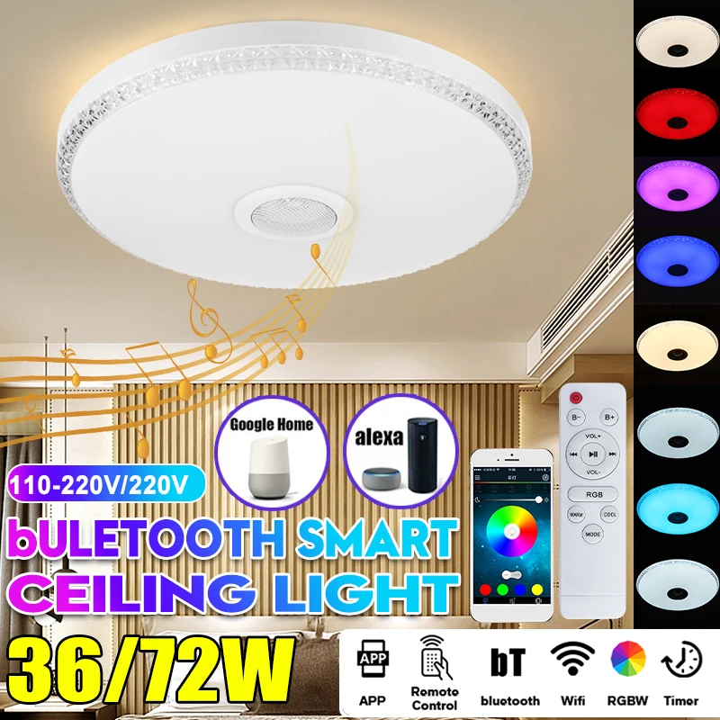 

Modern RGB LED Ceiling Lights Home lighting 36W 72W APP bluetooth Music Light Bedroom Lamps Smart Ceiling Lamp+Remote Control