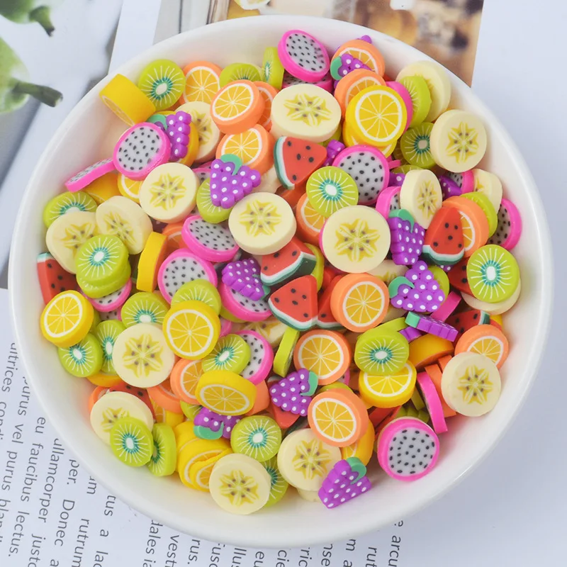 

100pcs/lot Resin Charms Mini Cute Fruit Banana Kiwi watermelon Charm For Earring Bracelet Hair Accessories Decoration