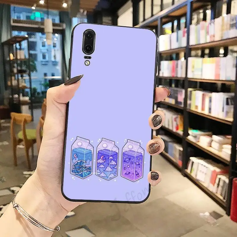 

Kawaii Strawberry Milk Box Japan Phone Case For Huawei honor Mate P 10 20 30 40 Pro 10i 9 10 20 8 x Lite