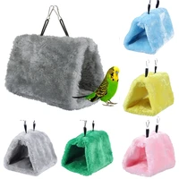 new winter bird plush hut tent hanging bed nest cage hammock for parrot parakeet happy hut tent bed bunk cage soft hanging cave