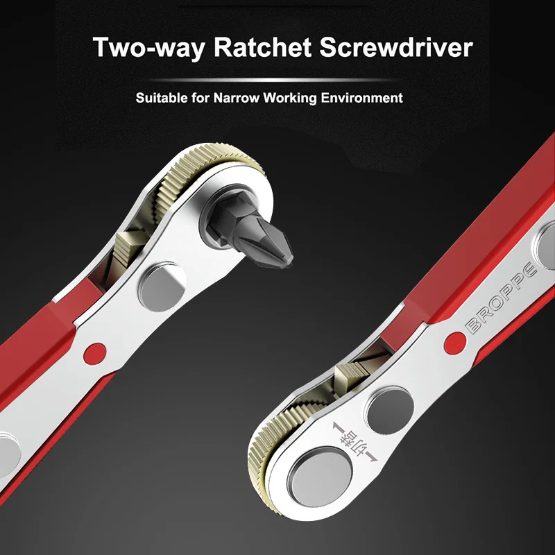 

1pc Two-ways Right Angle Ratchet Screwdriver Zinc Alloy Flat-blade Screwdriver Head Socket Set Home DIY Hand Tool