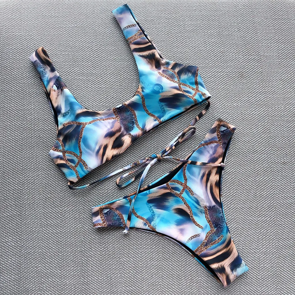 Kancoold женский купальник бикини с принтом комплект из двух частей бюстгальтер