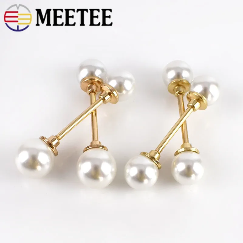 Meetee 5/10 шт. двойная жемчужная застежка для украшения свитера кардиган сделай сам