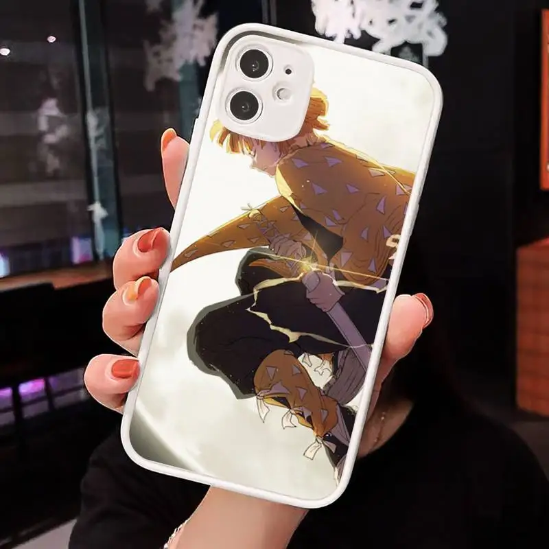 

Anime Demon Slayer Comics Phone Case Matte Transparent for iPhone 7 8 11 12 s mini pro X XS XR MAX Plus cover funda
