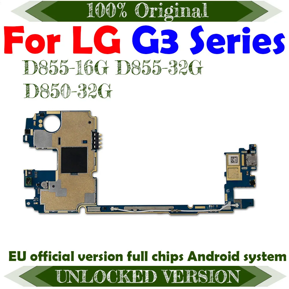 Оригинальная разблокированная материнская плата 16 Гб/32 ГБ для LG G3 D855 с чипами