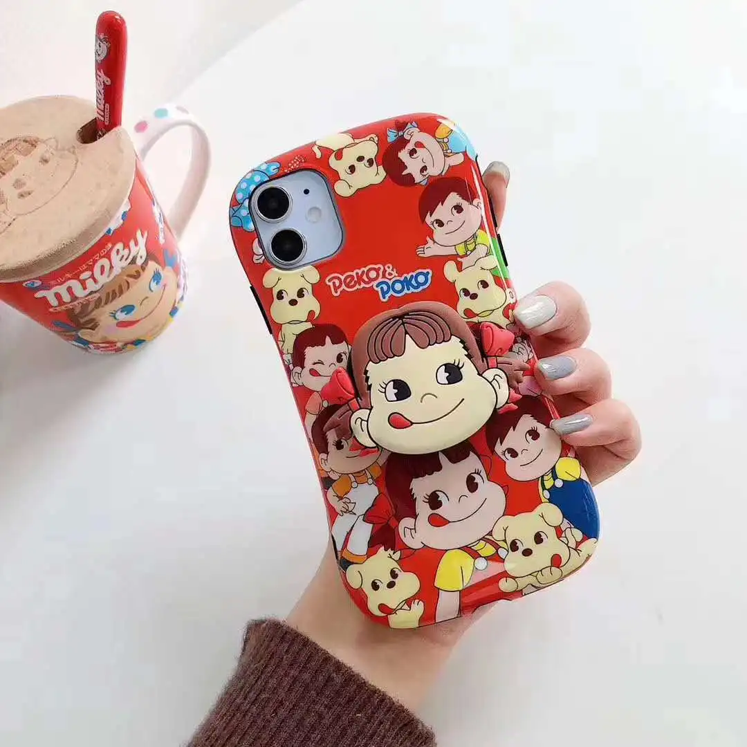 Япония Peko Poko Milky Girl складной Стенд мягкий чехол для телефона iPhone XS MAX XR 7 8 Plus 11 Pro Max