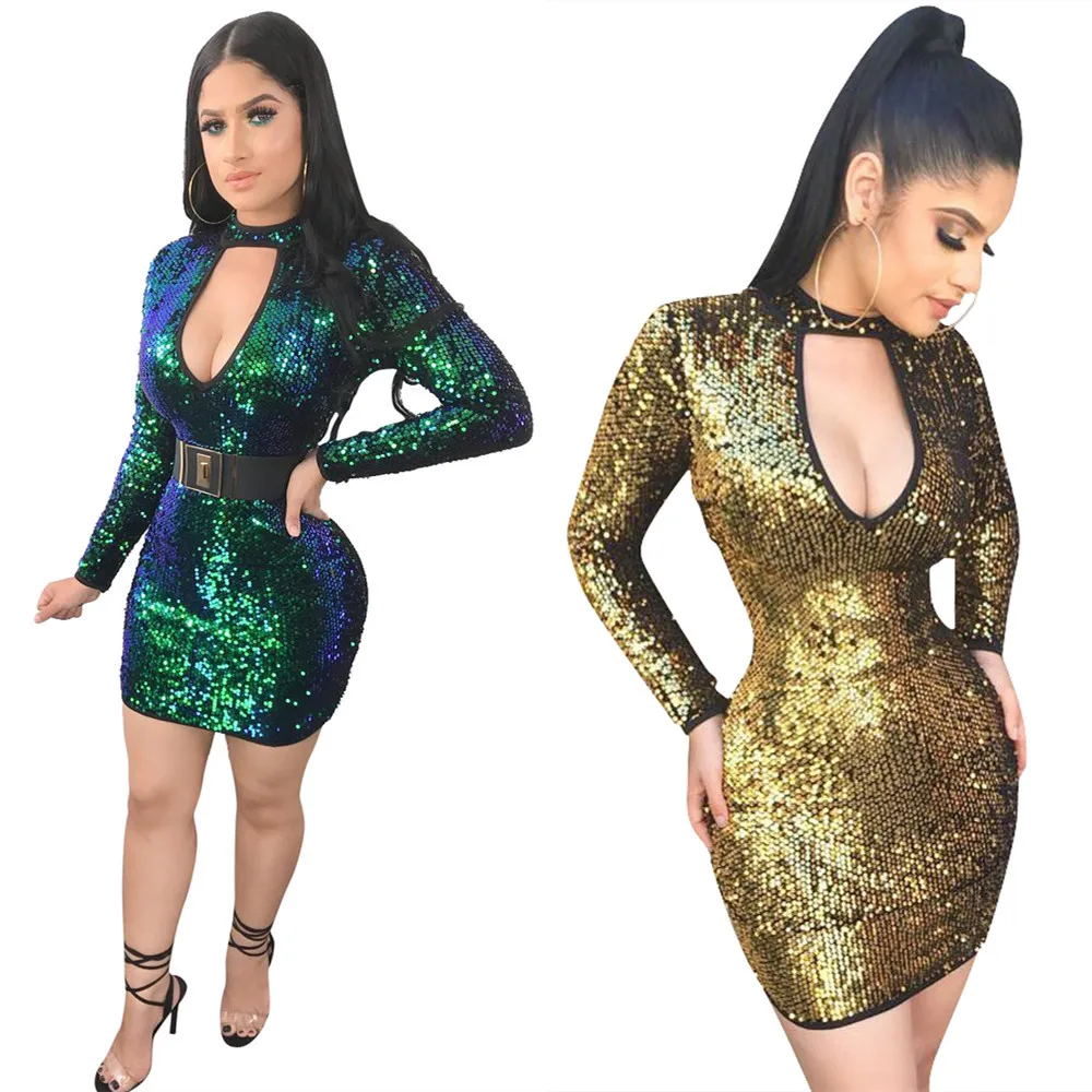 Новый стиль с длинным рукавом сексуальное облегающее Бандажное платье лямкой на