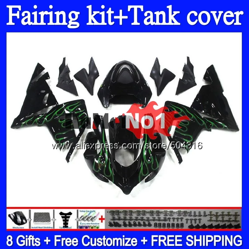 

Body For KAWASAKI ZX 1000 CC ZX 10 R ZX1000CC 2004 2005 Green flame 100MC.102 ZX10R 04 05 ZX 10R 1000CC ZX-10R 04 05 OEM Fairing