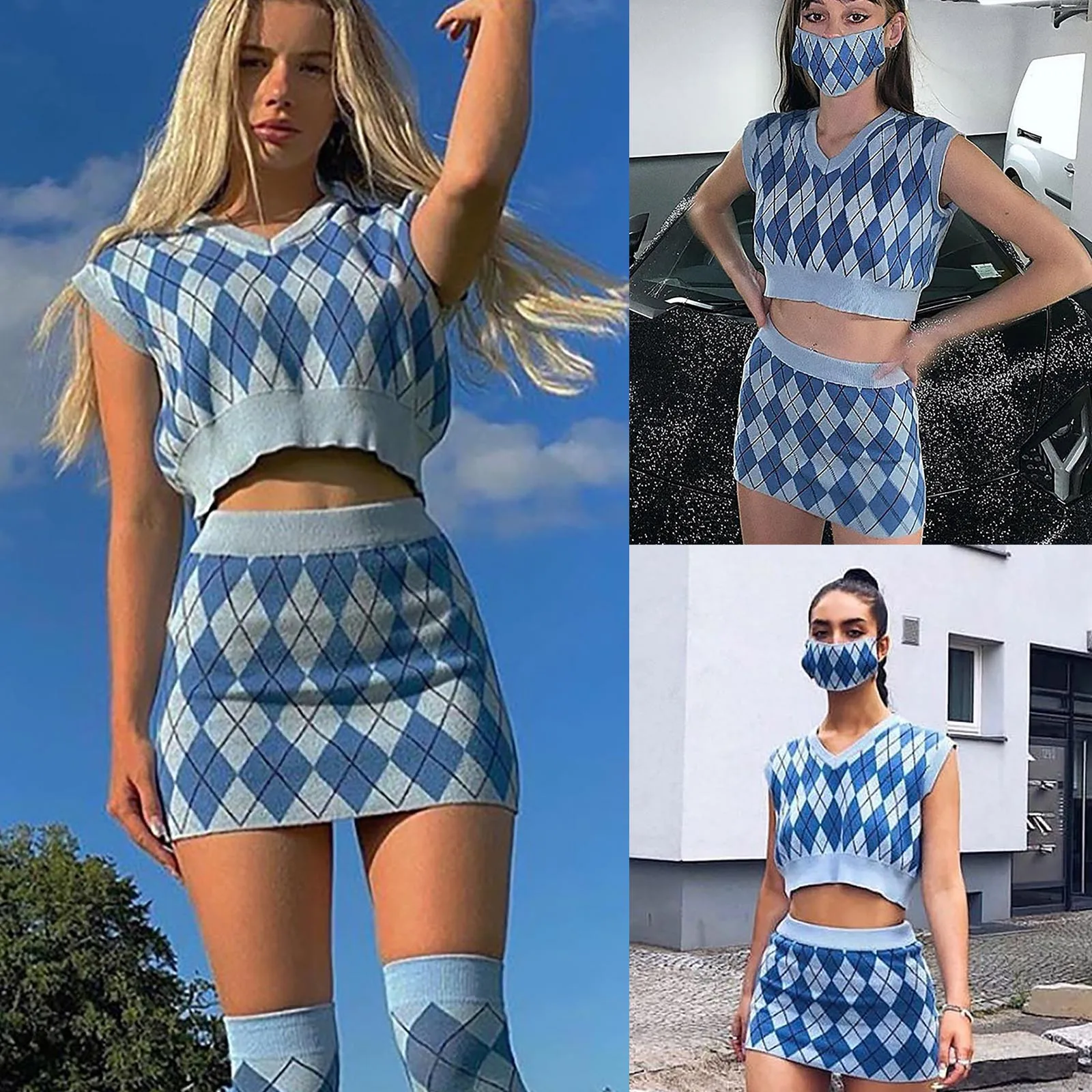 

Woman Dress Sexy Two Piece Outfits Summer Lattice Short Active Tracksuits Sets Dresses For Women Casual плая для женин осе