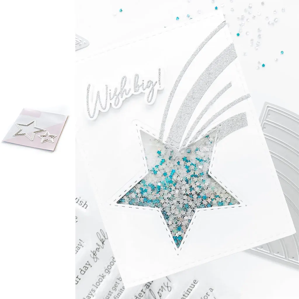

New Shaker Stars Die Set Metal Cutting Dies Scrapbook Dariy Decoration Stencil Embossing Template DIY Greeting Card Make Albums