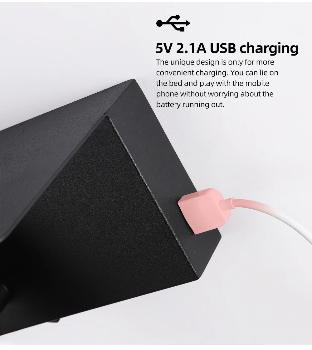 Настенный светодиодный светильник Hartisan для телефона с интерфейсом USB зарядки