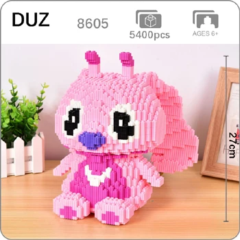 Pink Monster Xizai животное Хаски Шнауцер корги собака персидская кошка панда жираф Свинья Пикачу Марио Йоши DIY Мини строительные блоки игрушка без коробки - Цвет: Pink Monster