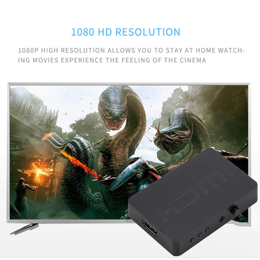 HDMI-compatible Splitter 3 Port Hub Box Auto Switch In 1 Out Switcher 1080P Hd 1.4 Remote Control For Project Hdtv Xbox360 Ps3 | Компьютеры