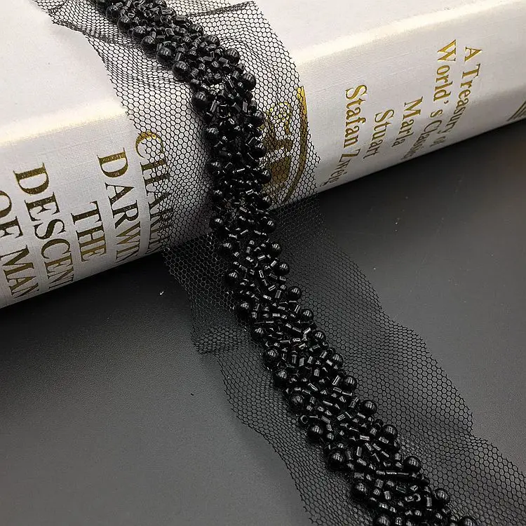 4 Ярда вышитый золотистый воротник искусственная африканская сетка кружевная