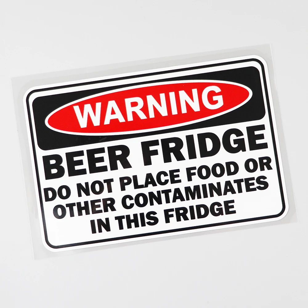 

Warning Beer Fridge Contaminates Food Car Sticker Funny Applique Fashion PVC Decoration High Quality Waterproof Decal 15*10cm