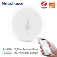 moeshouse tuya smart zigbee smart temperature and humidity sensor battery powered security with tuya smart life app alexa