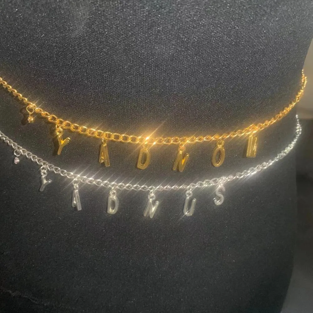 Металлическая цепочка на талию ручной работы подвеска в виде букв украшения для