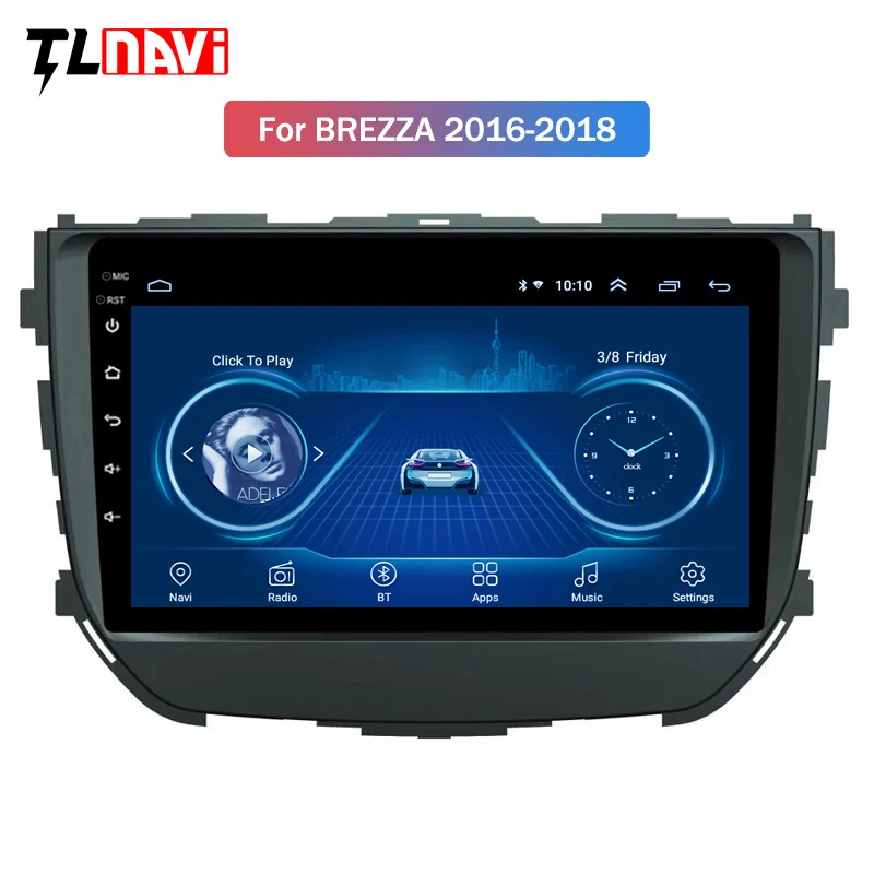 Для Suzuki BREZZA 9 дюймов сенсорный экран Android 8,1 автомобиля gps мультимедиа навигационная система, стереомагнитола плеер