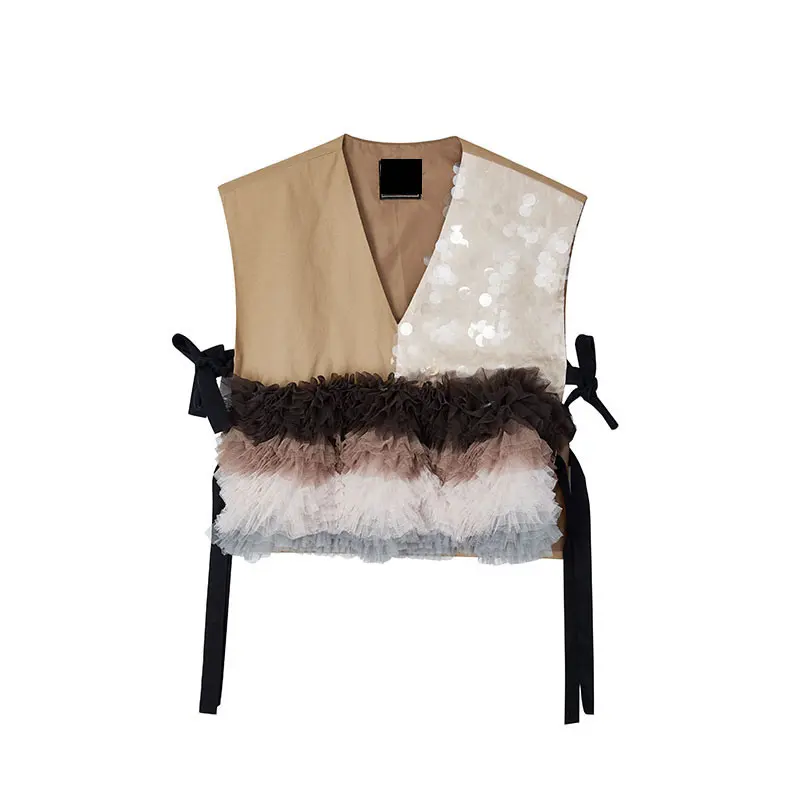 

XITAO Patchwork Irregular Mesh Vest Women 2020 Winter Casual Fashion New Style Temperament All Match Women Clothes ZY2246