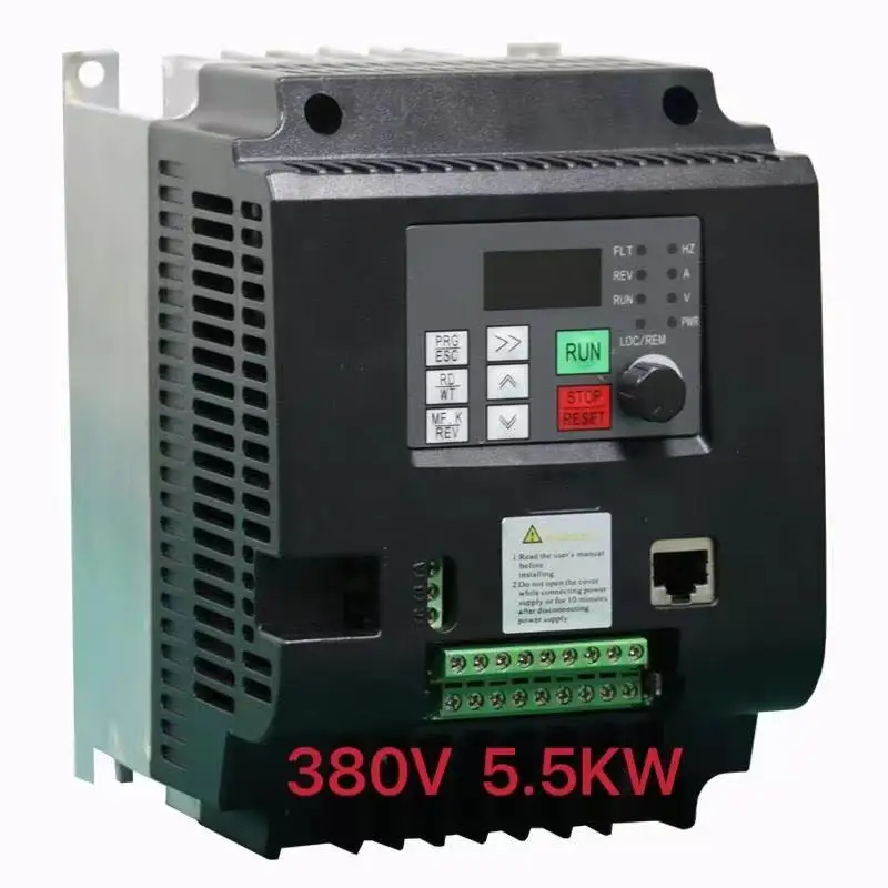 4KW 5.5kw 380V VFD Frequency Inverter 3 Phase Input 3Phase Triphase Output Motor Speed Control Frequency Drive Converter 50/60Hz
