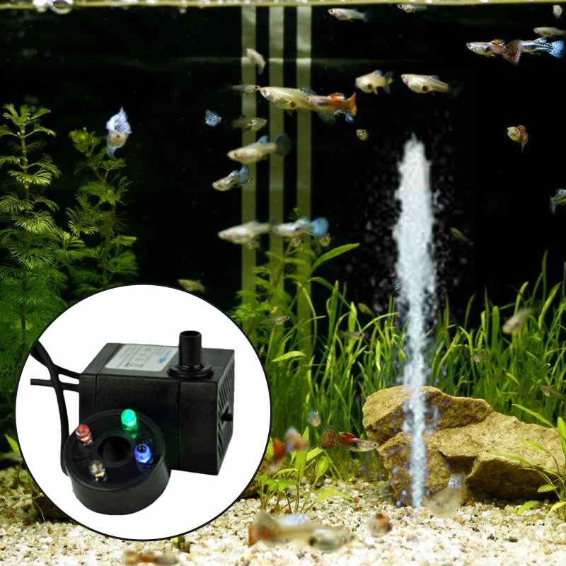 2 Вт Мощный погружной водяной насос с светодиодный светильник регулируемым