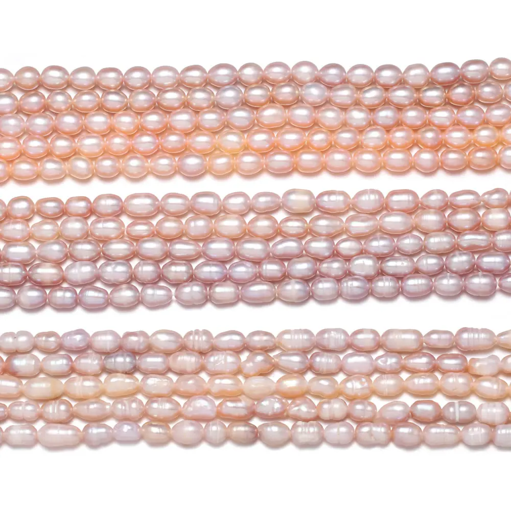 Natural Freshwater Pearl Beads High Quality Rice Shape Punch Loose for DIY Elegant Necklace Bracelet Jewelry Making 4-5MM | Украшения и