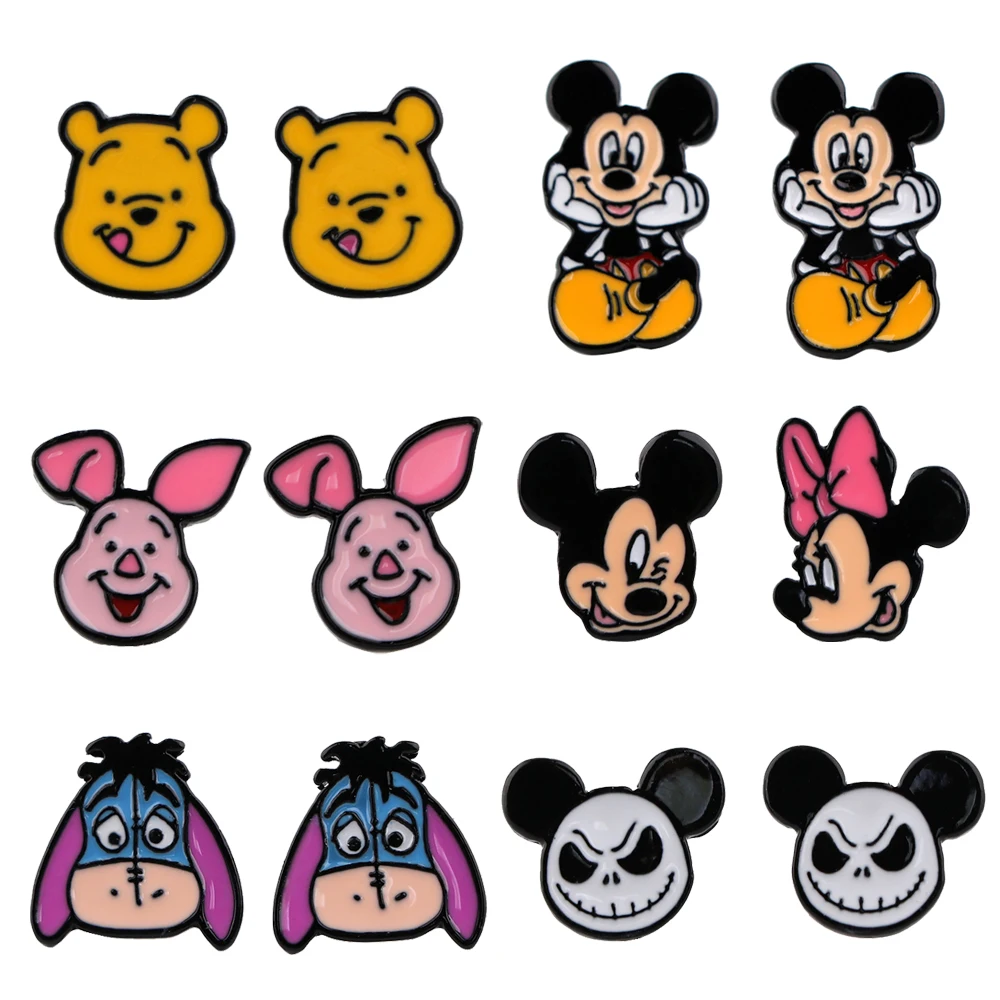 LT1304 милый Микки Пух Медведь мультфильмы аниме пирсинг для уха дети милые серьги