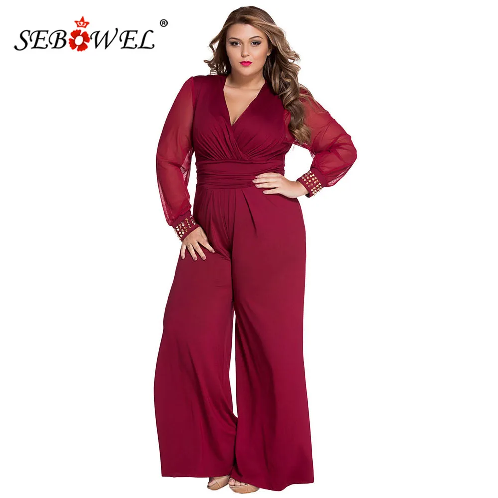 Длинные Комбинезоны SEBOWEL женский комбинезон осень весна вечеринка v образный