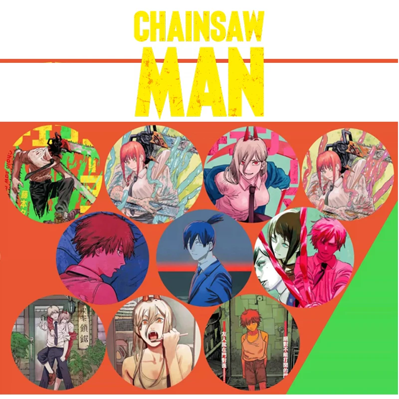 

Chainsaw Man Cosplay Badges Anime Denji Makima Aki Hayakawa Power Pins Kawaii Brooches Collections