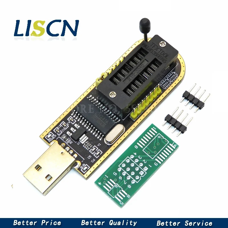 CH341A 24 25 серия EEPROM USB программатор модуль + SOIC8 SOP8 тестовый зажим 1 8 в адаптер DIY