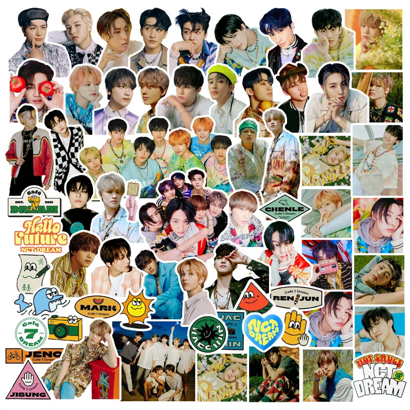 100 unids/set KPOP NCT DREAM nuevo &aacute;lbum Hola futuro para equipaje port&aacute;til m&oacute;vil pegatinas DIY-0