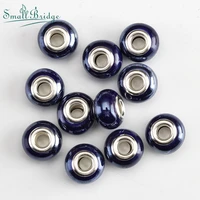 15mm multi color large hole ceramic beads for jewelry making bracelet diy accessories loose spacer porcelain flat bead wholesale