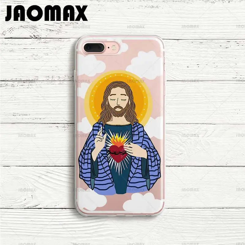 Jaomax Couple Amen Cruz Amor Jesus Phone Case for iPhone 11 pro max 7 Plus Xs 6S 5 SE Transparent Silicone Protective Cover | Мобильные