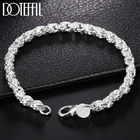 Браслет-цепочка DOTEFFIL из стерлингового серебра 925 пробы для женщин и мужчин, ювелирные украшения для свадьбы, помолвки и вечеринки