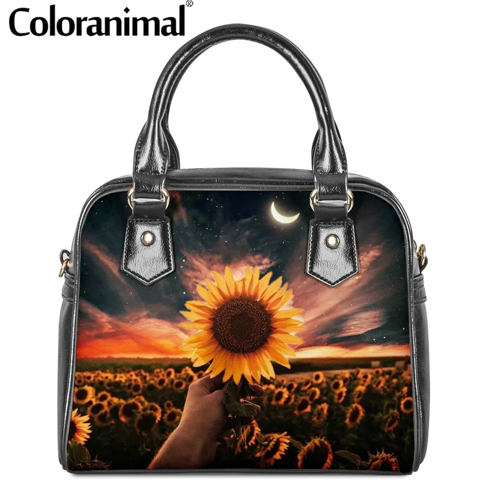 Coloranimal модные 2020 с принтом в виде подсолнухов сумки через плечо женская сумка из