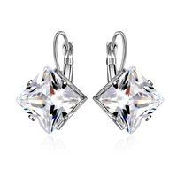 yjgs hot sell oval shape crystal earring cubic zirconia stone hoop earrings for women girl fashion party jewelry