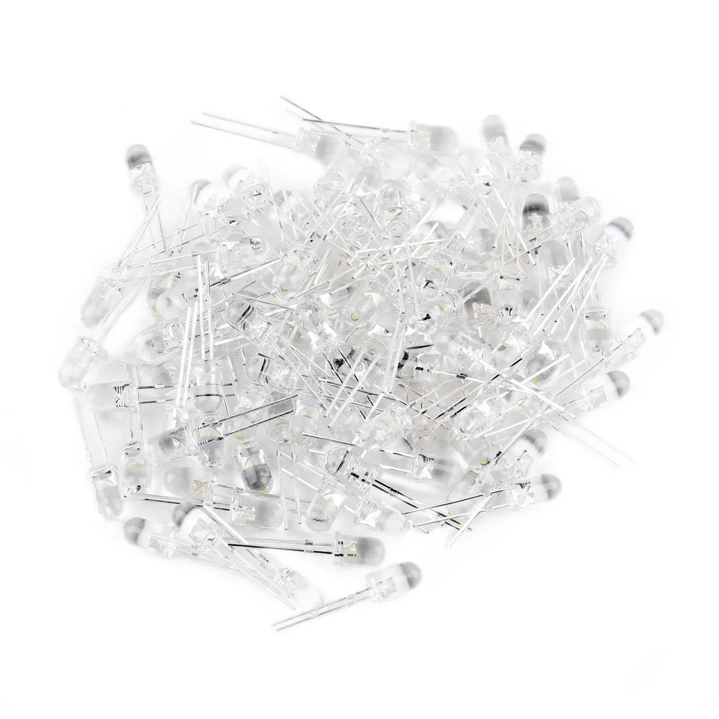 

100Pcs 5mm White Ultra-Bright LED Light Lamp Emitting Diodes 15000MCD Worldwide Store In Stock Drop Shipping