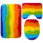 Набор классических ковриков для ванной комнаты с радужным флагом для геев и лесбиянок, 3 шт., ЛГБТ GLBT, коврик для душа для геев, напольные коврики с крышкой для туалета