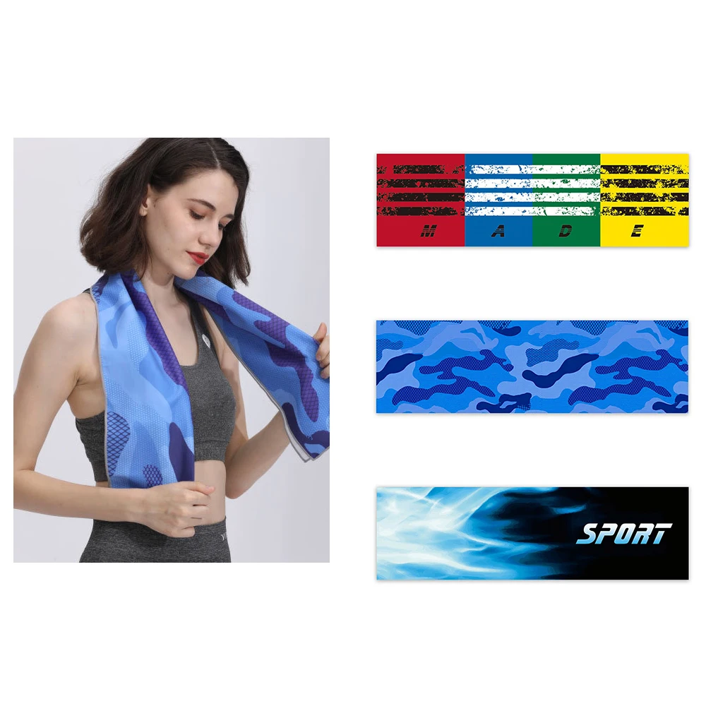 Быстросохнущее полотенце со льдом впитывающее дышащее для фитнеса занятий йогой