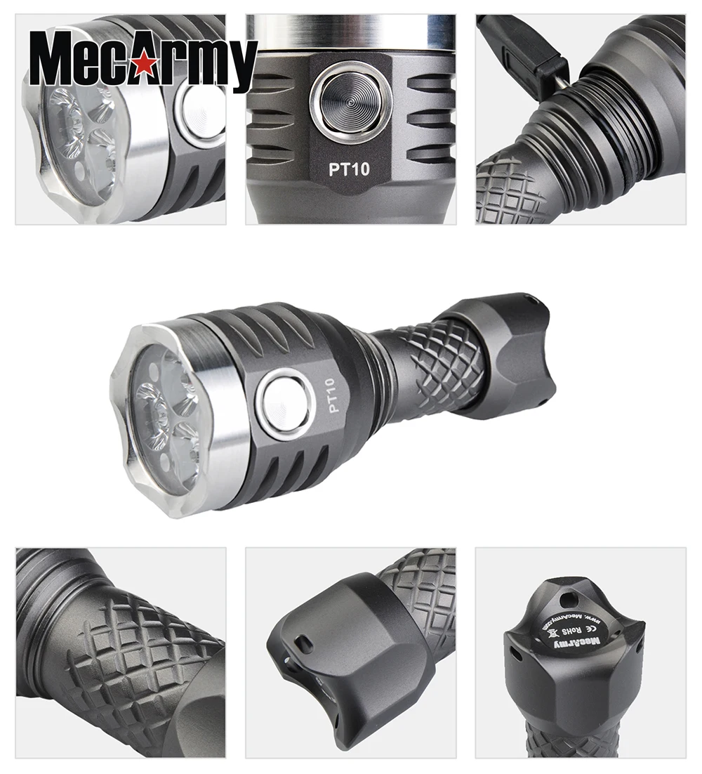 MecArmy PT10 ультра яркий USB Перезаряжаемый компактный фонарик 3 * CREE XP G2 светодиоды