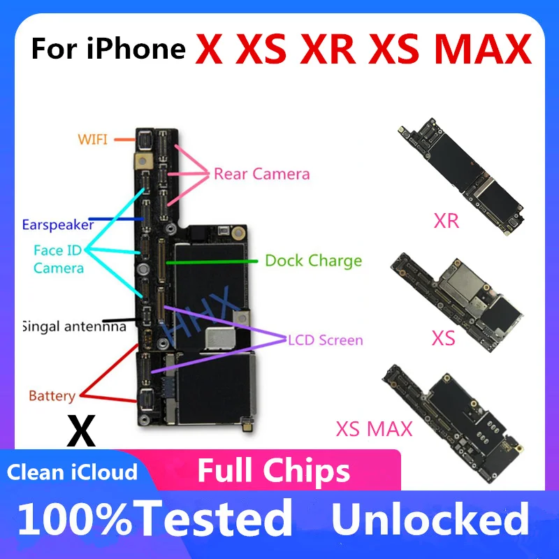 Материнская плата Clean iCloud для iPhone 11 X XS XR MAX оригинальная разблокированная