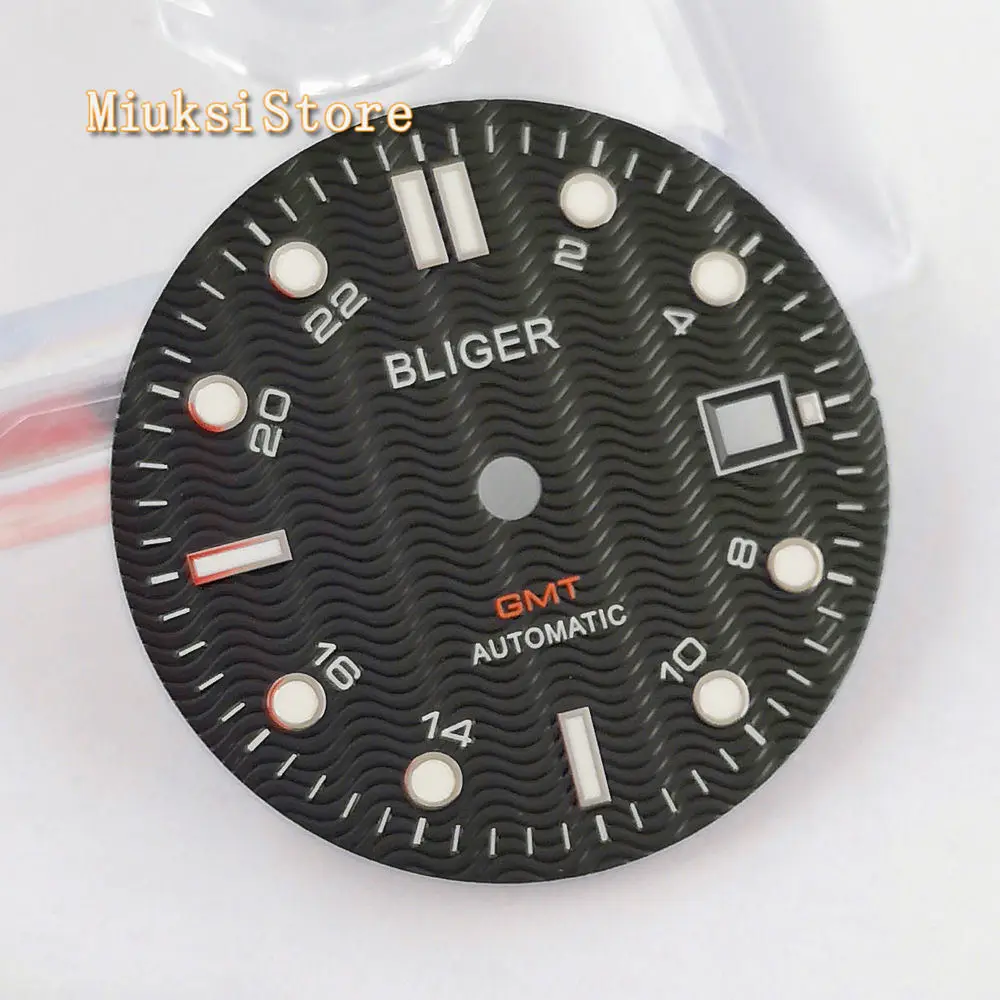 black with logo 1 шт. 31,5 мм стерильные цвет синий, черный; Большие размеры 34–43 циферблат подходит приблизительный срок поставки: 2836/2824 DG2813/3804 Miyota 8215 821A 8205 автоматический механизм P934-N - Цвет: black with logo