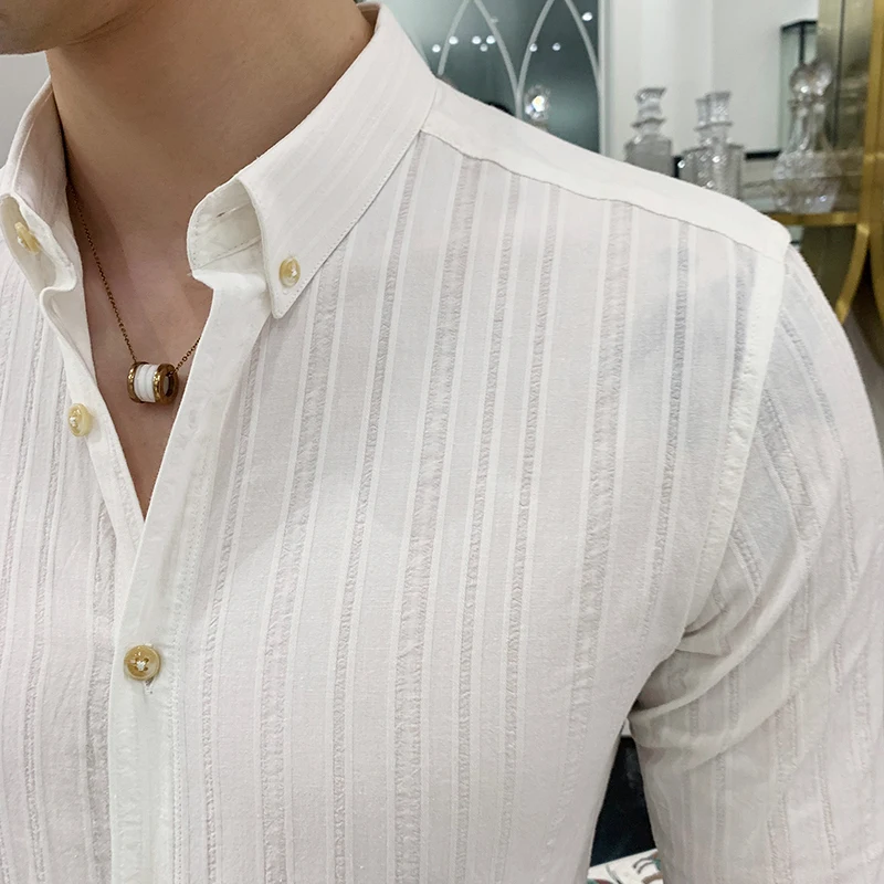 Роскошные высококачественные мужские французские запонки рубашка в полоску