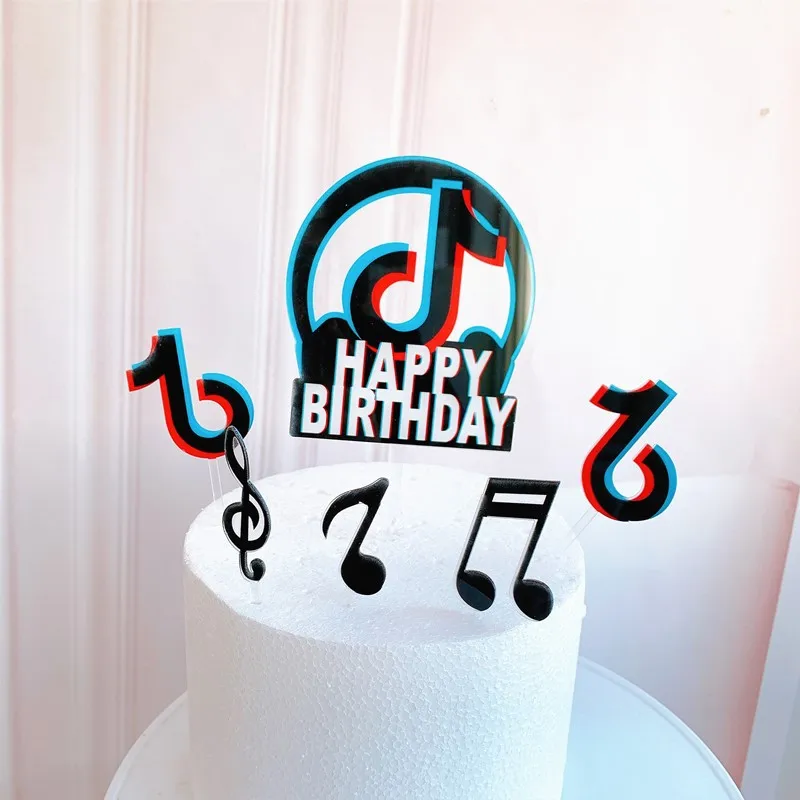 

Tik Theme Cake Toppers Baby Shower Birthday Decoration Birthday Party Cake Insert Cake Decoration Cakes Dessert Decor