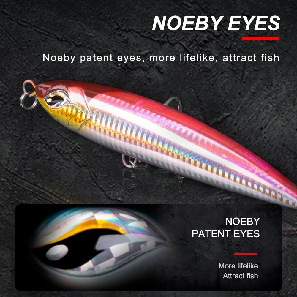 Noeby NBL9494 top water 160mm 58g 190mm 86g sea fishing lure stickbait pencil GT popper saltwater stick Hard Lure | Спорт и