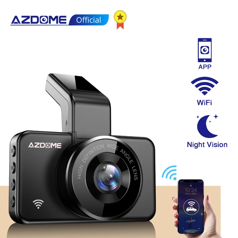 AZDOME M17 видеорегистратор 1080P с двумя объективами Автомобильная камера ночного