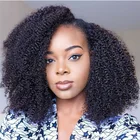 Афро кудрявый вьющийся парик, парик U-образной формы для черных женщин, натуральные человеческие волосы, 250 плотность, без клея, парик 4b 4c, кудрявый полупарик, U-образный парик