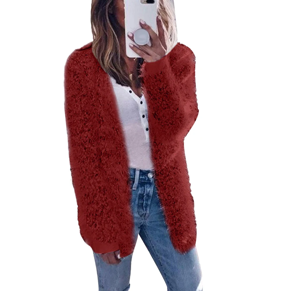 Модный женский осенне-зимний однотонный Тонкий кашемировый кардиган с длинным